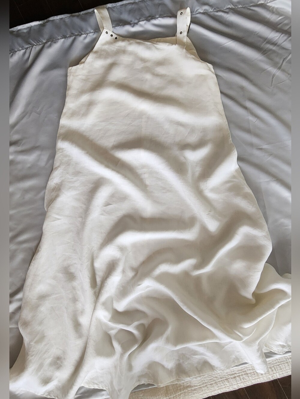 SARAH PACINI Made in Italy 100% Linen Maxi Dress – Buckle Strap Detail – Sz 2